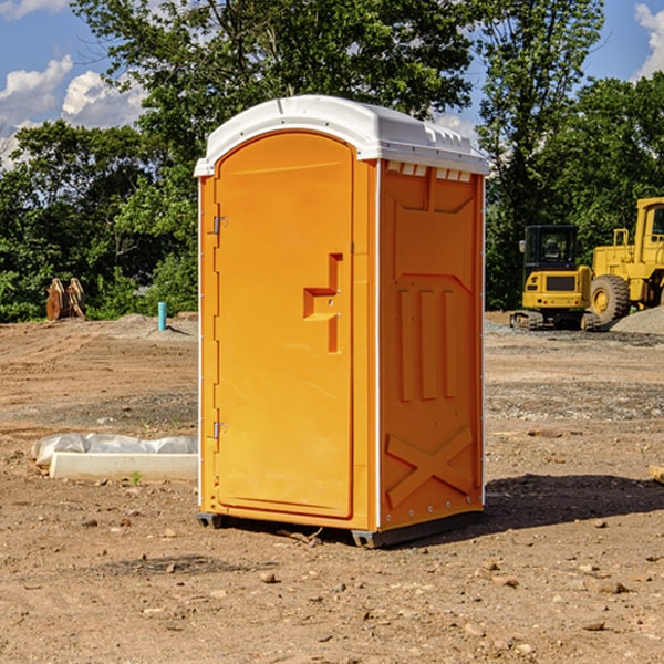 how often are the portable restrooms cleaned and serviced during a rental period in Peterboro New York